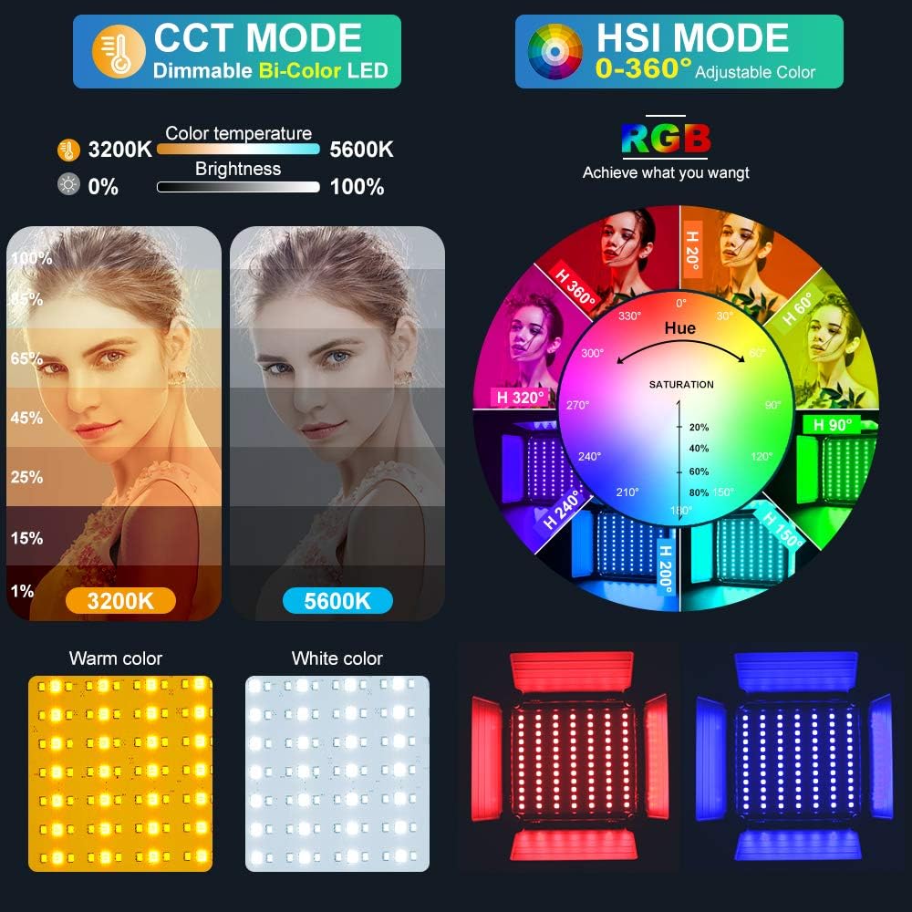 RGB LED Panel Video Light with - Photography Led Lighting Kit ulasan dan harga