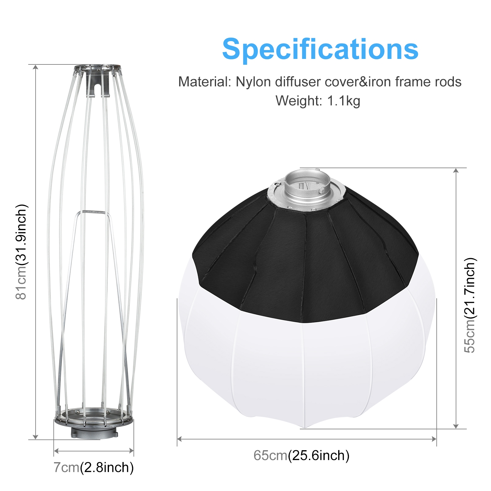 PULUZ 65cm Foldable Lantern So - Photography Lighting Flash ulasan dan harga