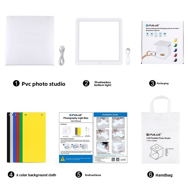 2‑in‑1 20cm Mini Led Photo Lig - Photography Lighting No Shadows ulasan dan harga
