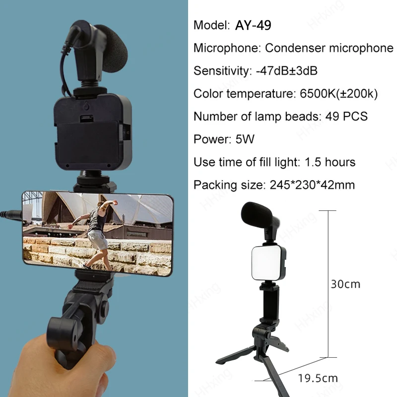 Smartphone Vlogging Kit With T - Photography Led Lighting Kit ulasan dan harga