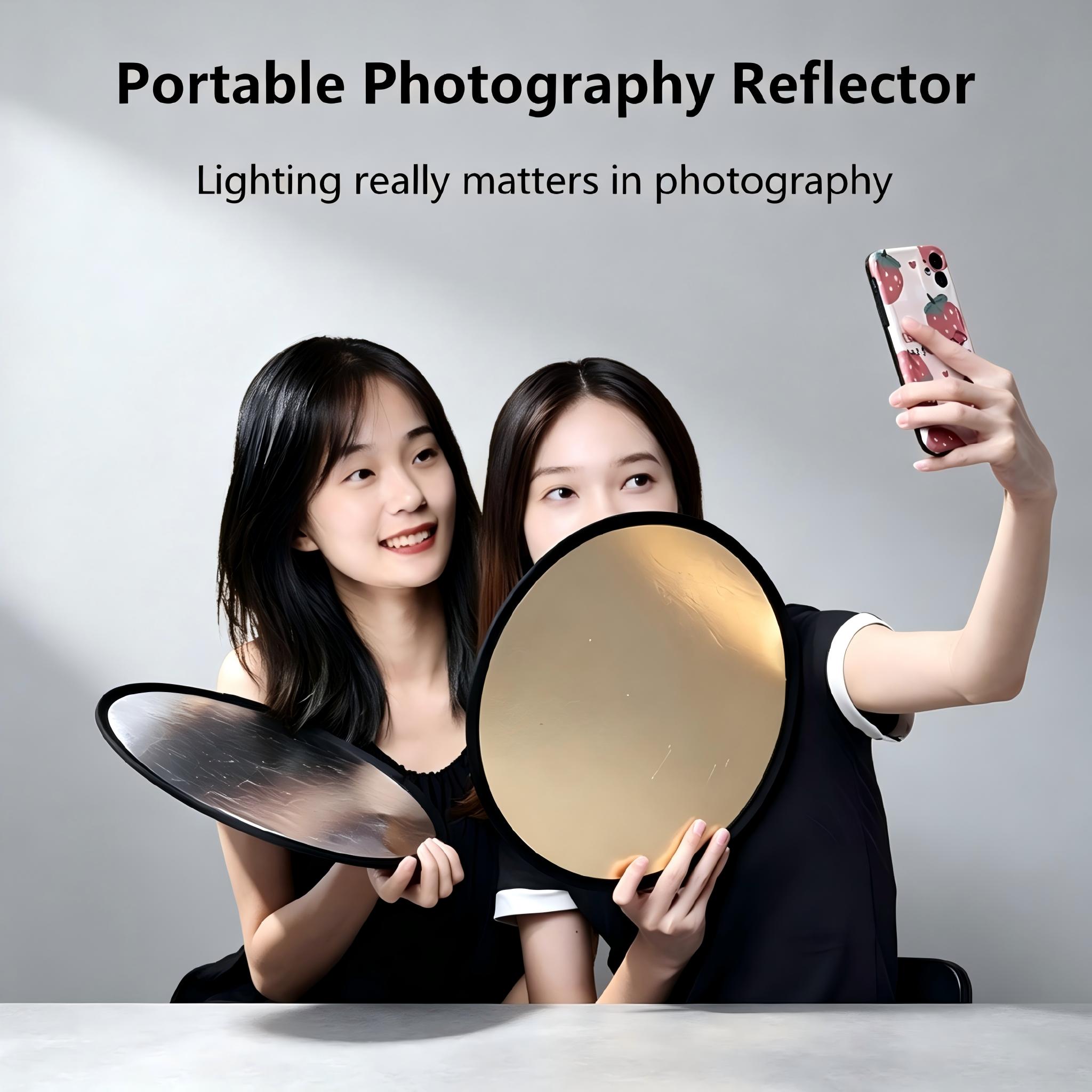 30、60cm Round Dual‑Sided Silve - Photography Lighting For Studio ulasan dan harga