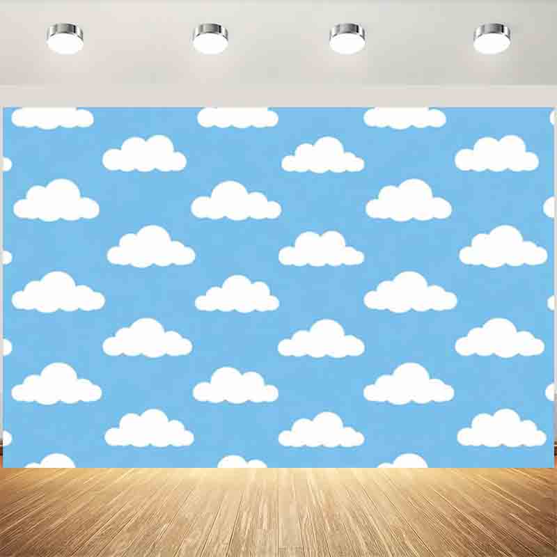 Cartoon Simple Blue Sky White  - Photography Lighting Backdrop ulasan dan harga
