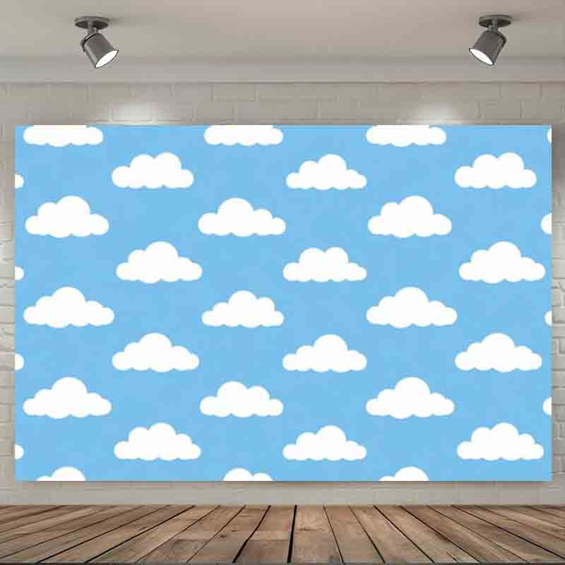 Cartoon Simple Blue Sky White  - Photography Lighting Backdrop ulasan dan harga