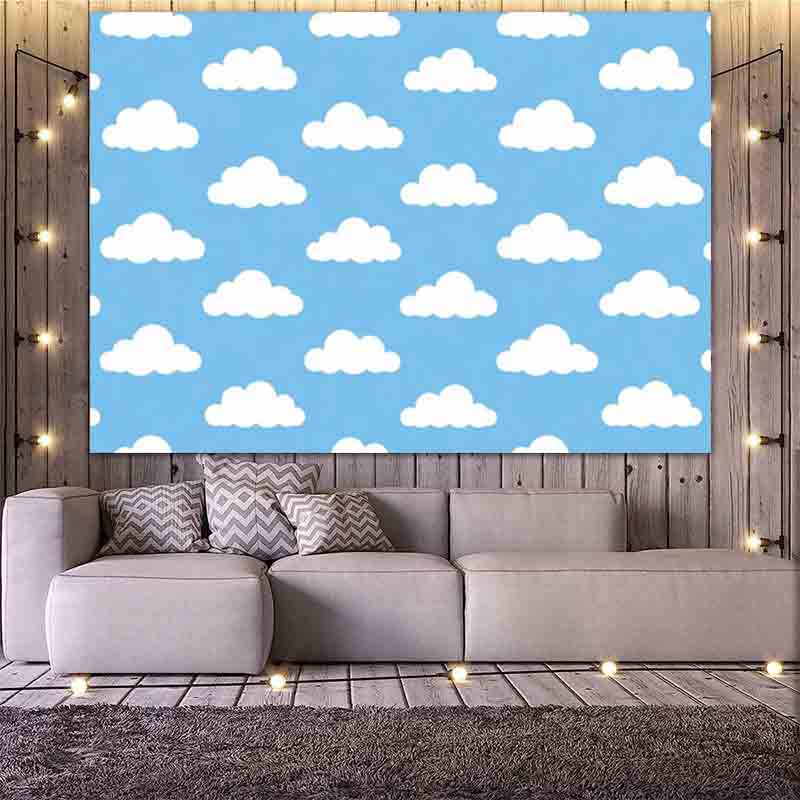 Cartoon Simple Blue Sky White  - Photography Lighting Backdrop ulasan dan harga