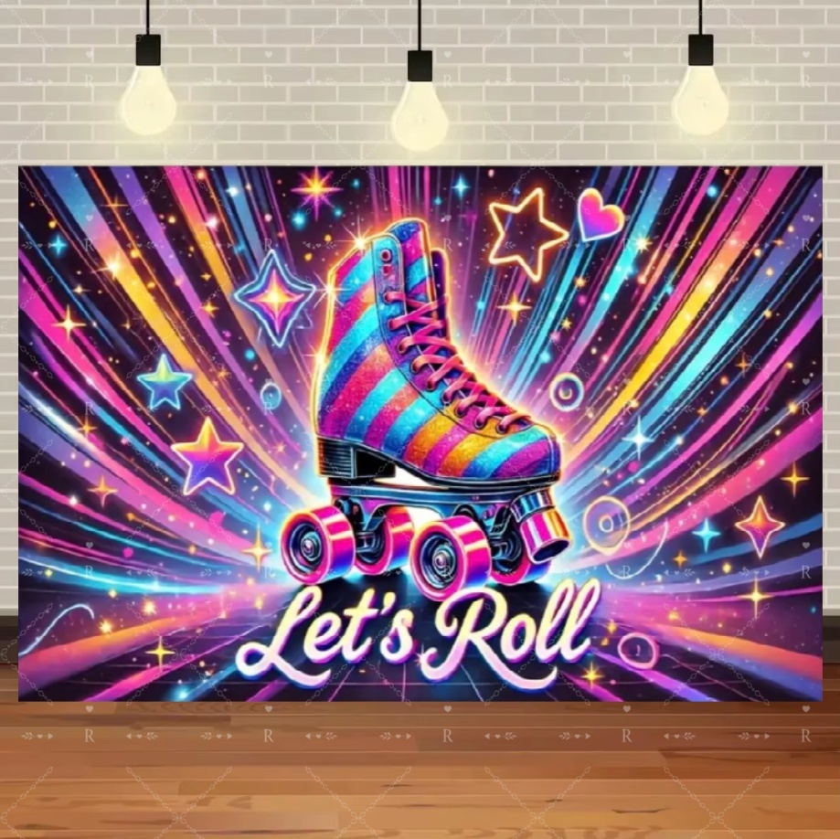 Roller Skating Shoes Theme Bir - Photography Lighting Backdrop ulasan dan harga