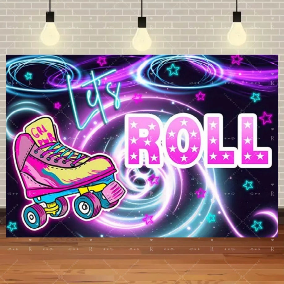 Roller Skating Shoes Theme Bir - Photography Lighting Backdrop ulasan dan harga
