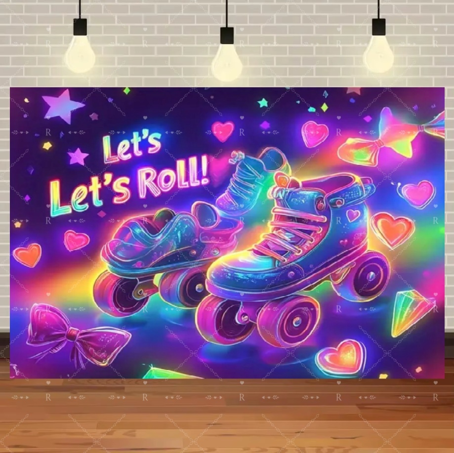 Roller Skating Shoes Theme Bir - Photography Lighting Backdrop ulasan dan harga