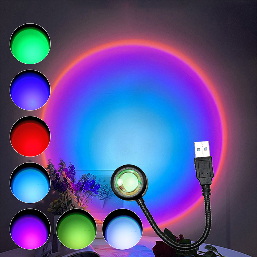 USB LED Sunset Lamp Projector  - Photography Lighting Home ulasan dan harga