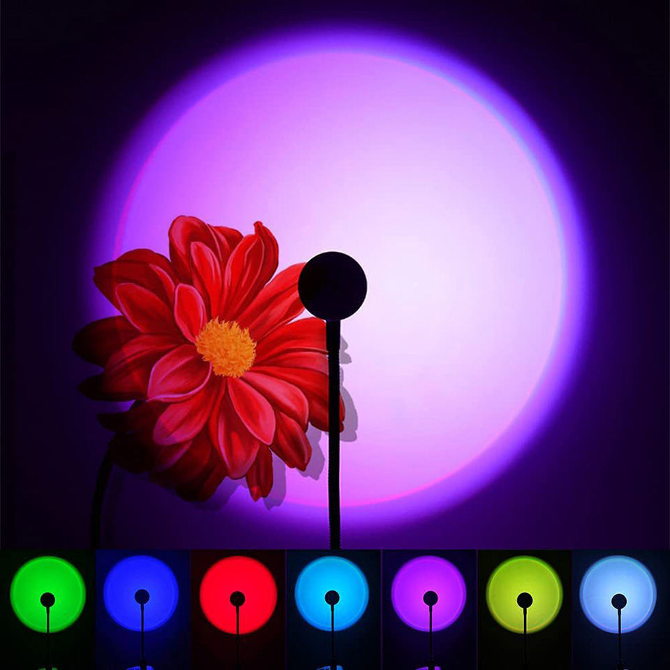 1x USB Sunset Lamp LED Rainbow - Photography Lighting Home ulasan dan harga