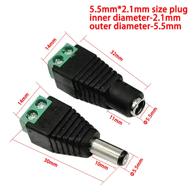 Female and Male DC Connectors  - Photography Led Lighting Kit ulasan dan harga