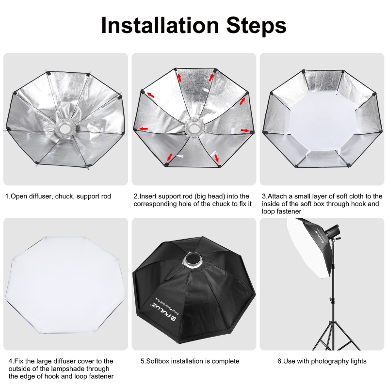 PULUZ 95cm Octagon Photography - Photography Lighting Flash ulasan dan harga