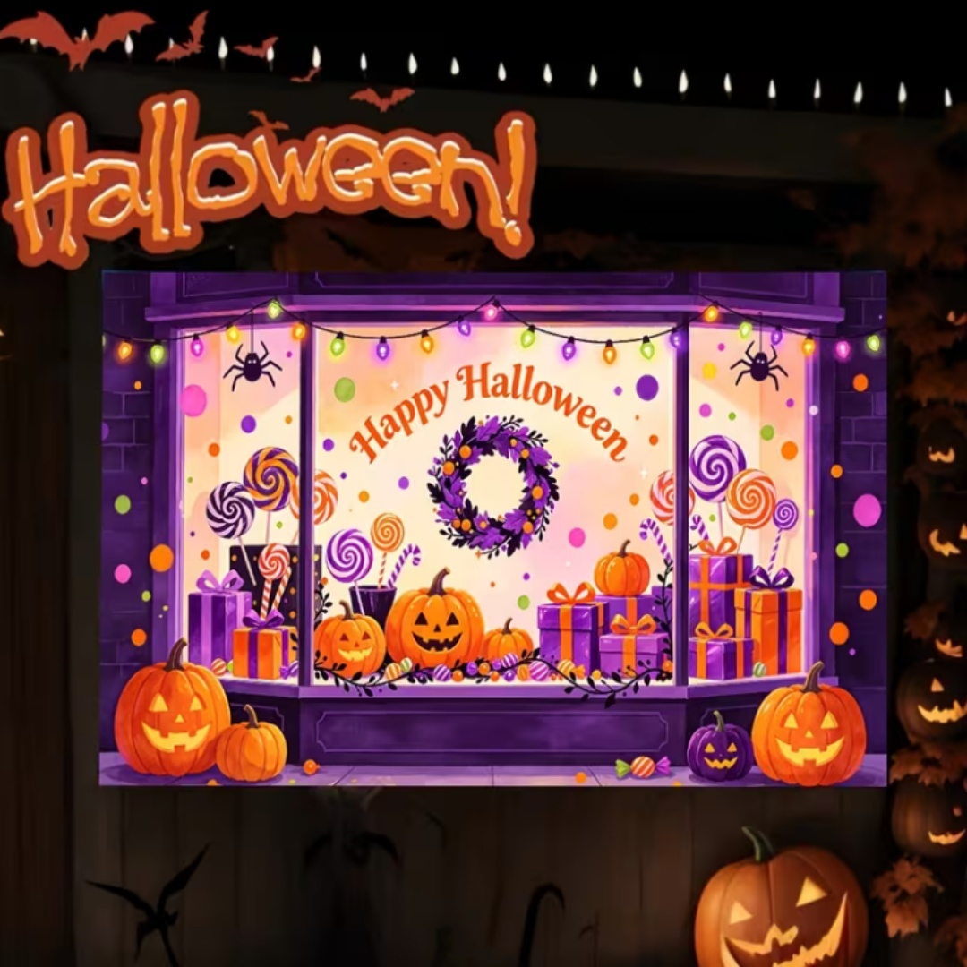 Purple Halloween Shop Theme Pa - Photography Lighting Backdrop ulasan dan harga