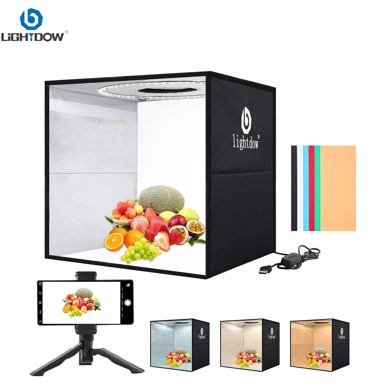 Lightdow Dimmable Photo Box LE - Photography Lighting Backdrop ulasan dan harga