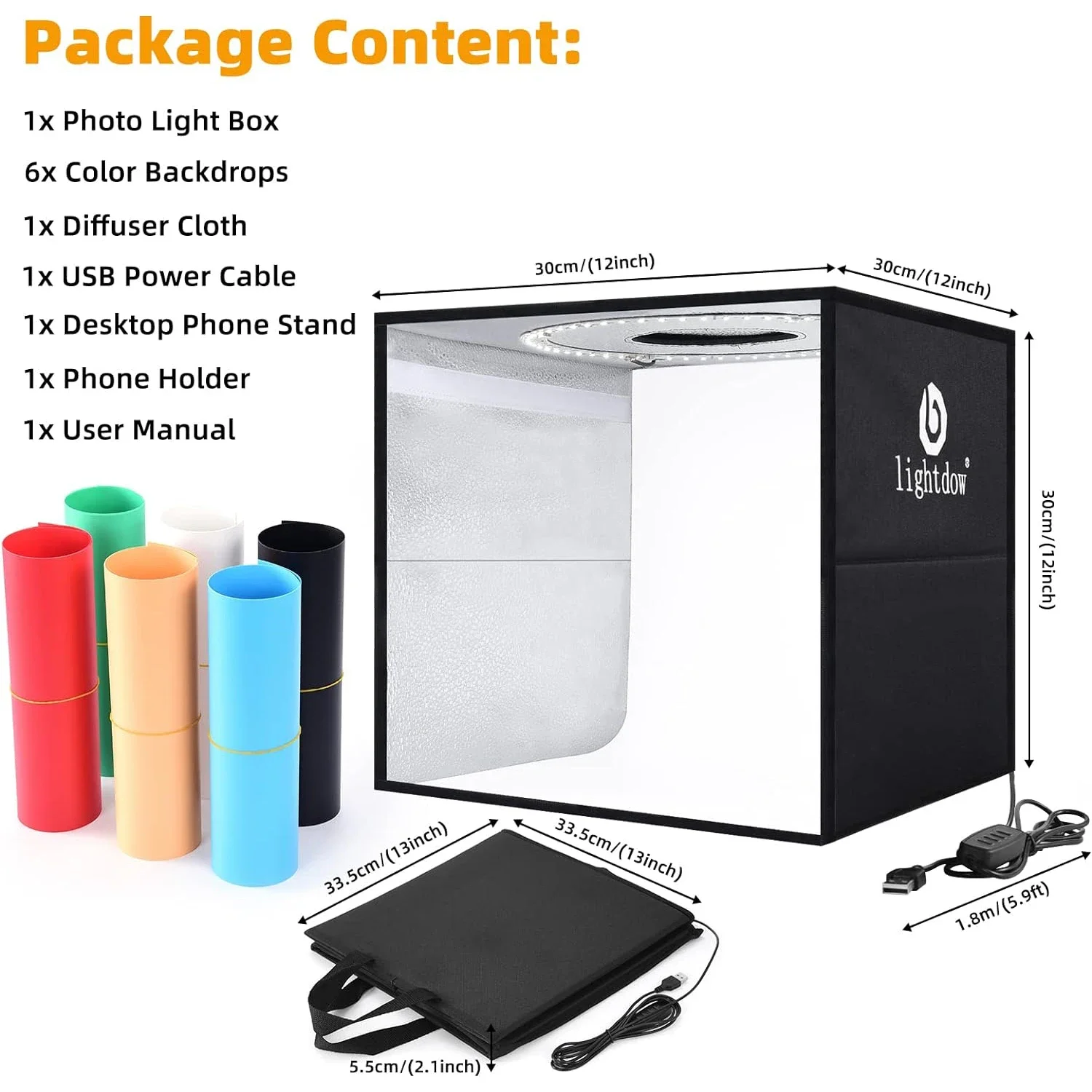 Lightdow Dimmable Photo Box LE - Photography Lighting Backdrop ulasan dan harga