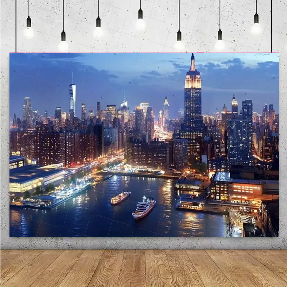 Night View High-Rise Building  - Photography Lighting Backdrop ulasan dan harga