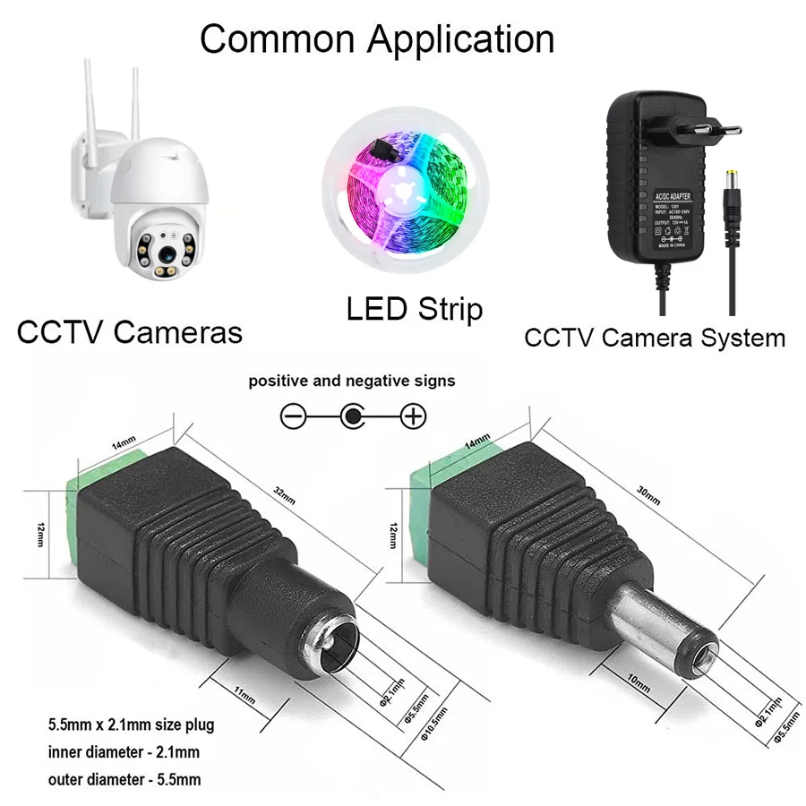 5pairs DC 12V Female And Male  - Photography Led Lighting Kit ulasan dan harga